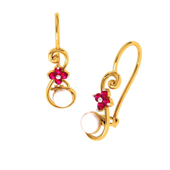 22KT (916) Yellow Gold Earring For Women - Image 5