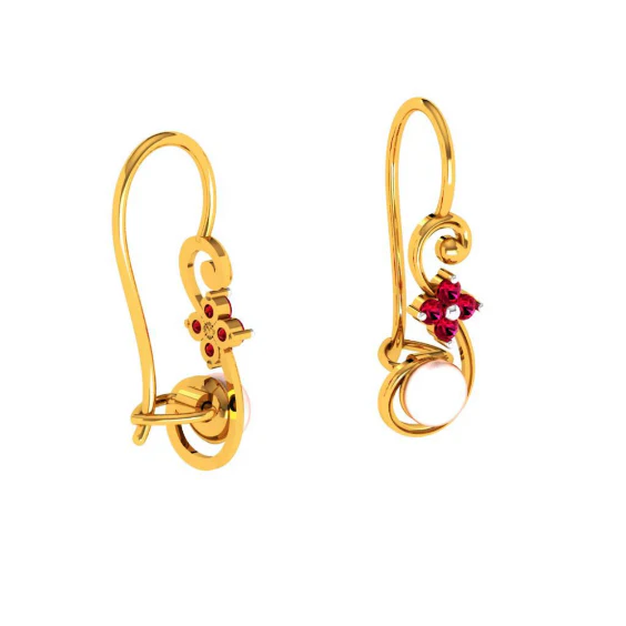22KT (916) Yellow Gold Earring For Women - Image 7