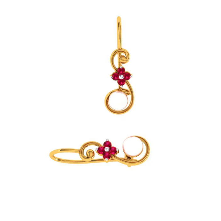 22KT (916) Yellow Gold Earring For Women - Image 8