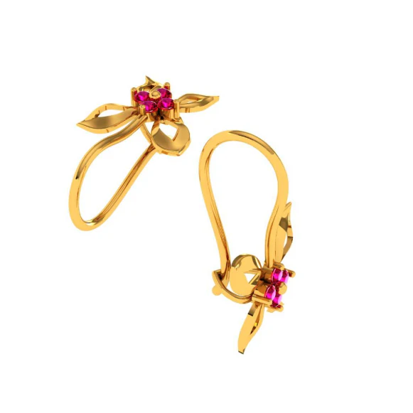22KT (916) Yellow Gold Earring For Women - Image 6