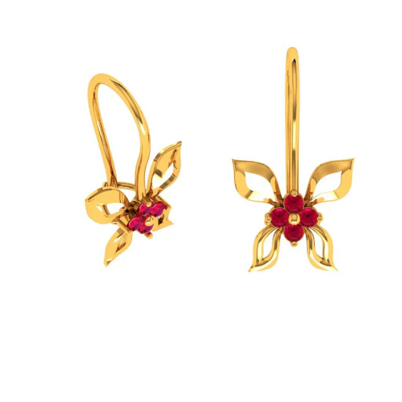 22KT (916) Yellow Gold Earring For Women - Image 8
