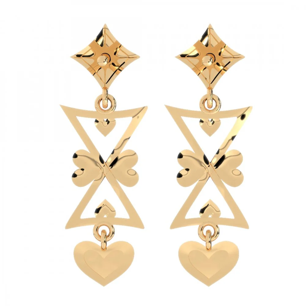 22KT (916) Yellow Gold Earring For Women - Image 2