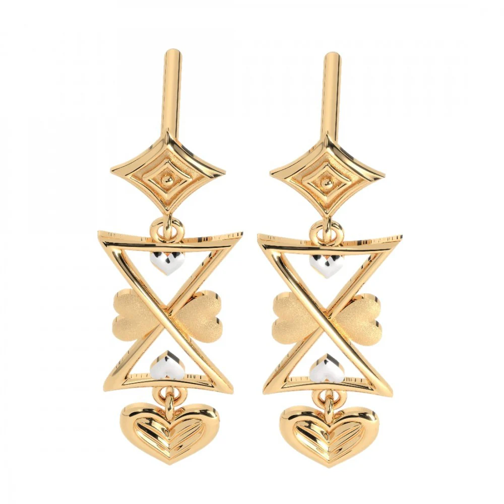 22KT (916) Yellow Gold Earring For Women - Image 4