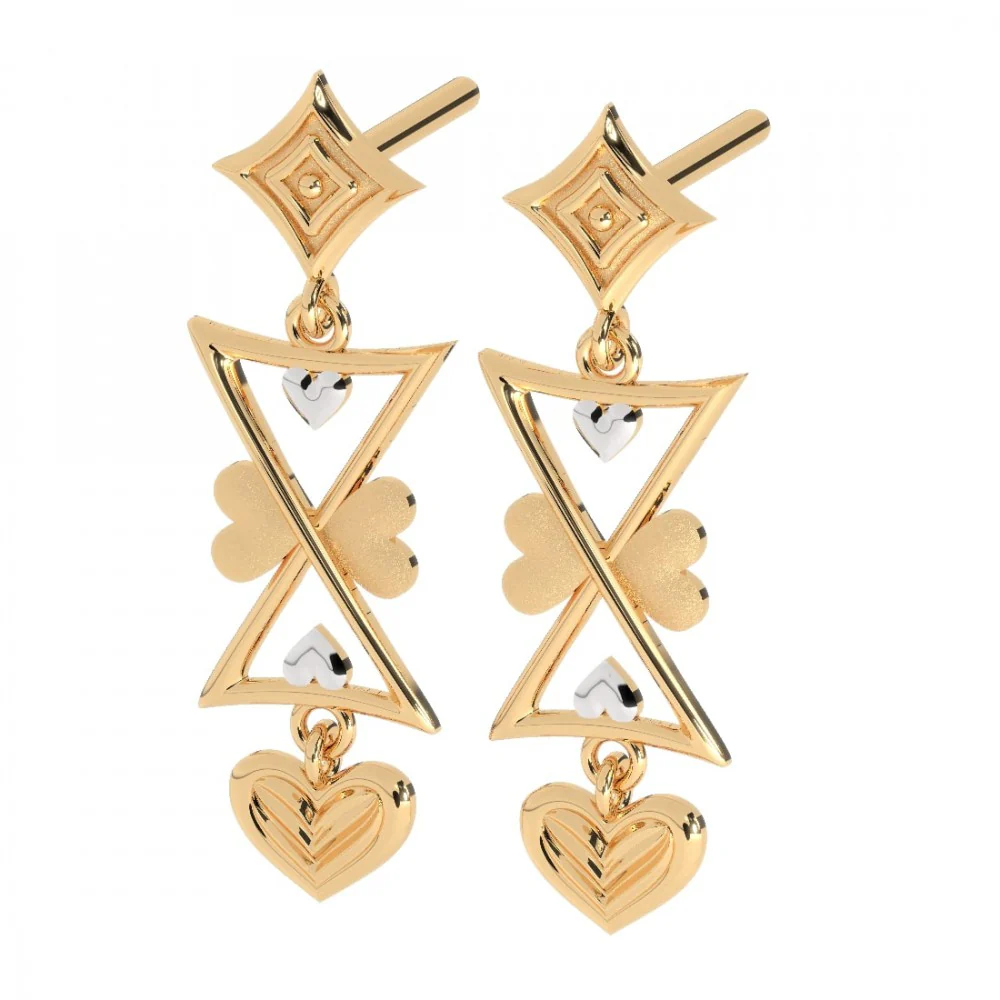 22KT (916) Yellow Gold Earring For Women - Image 5