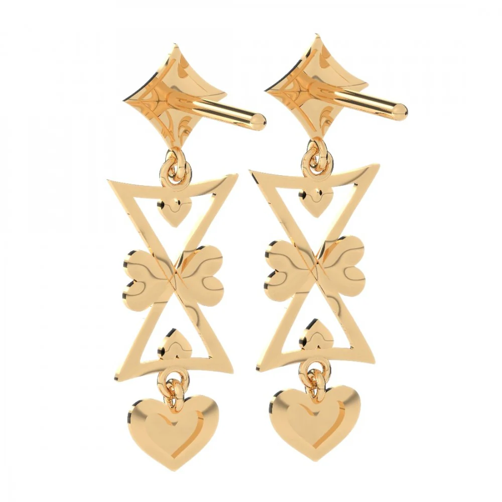22KT (916) Yellow Gold Earring For Women - Image 6