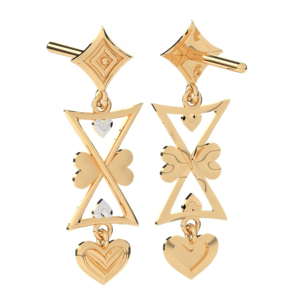 22KT (916) Yellow Gold Earring For Women - Image 7