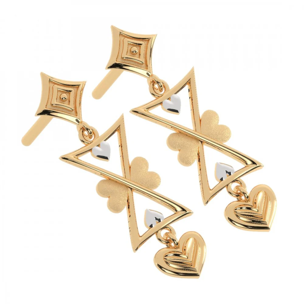 22KT (916) Yellow Gold Earring For Women - Image 8