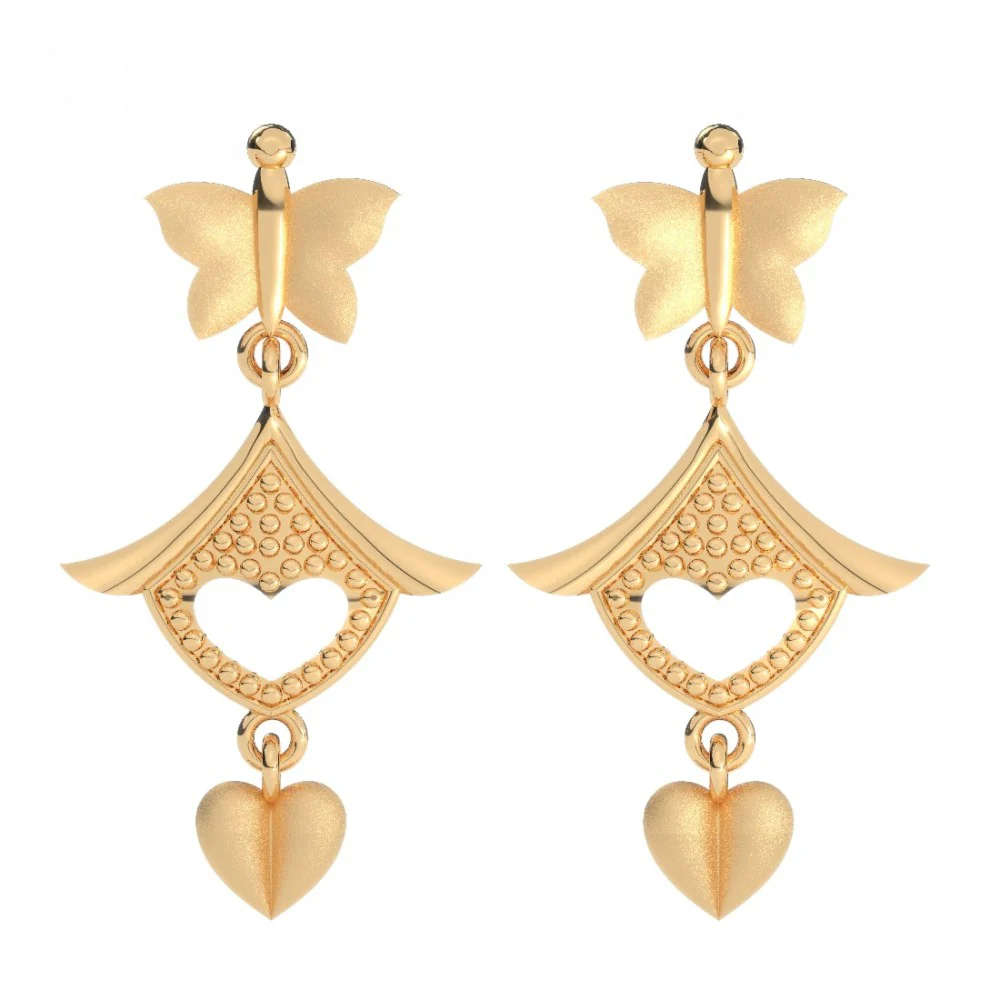 22KT (916) Yellow Gold Earring For Women - Image 8