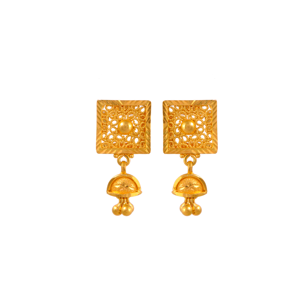 22KT (916) Yellow Gold Earring For Women - Image 2
