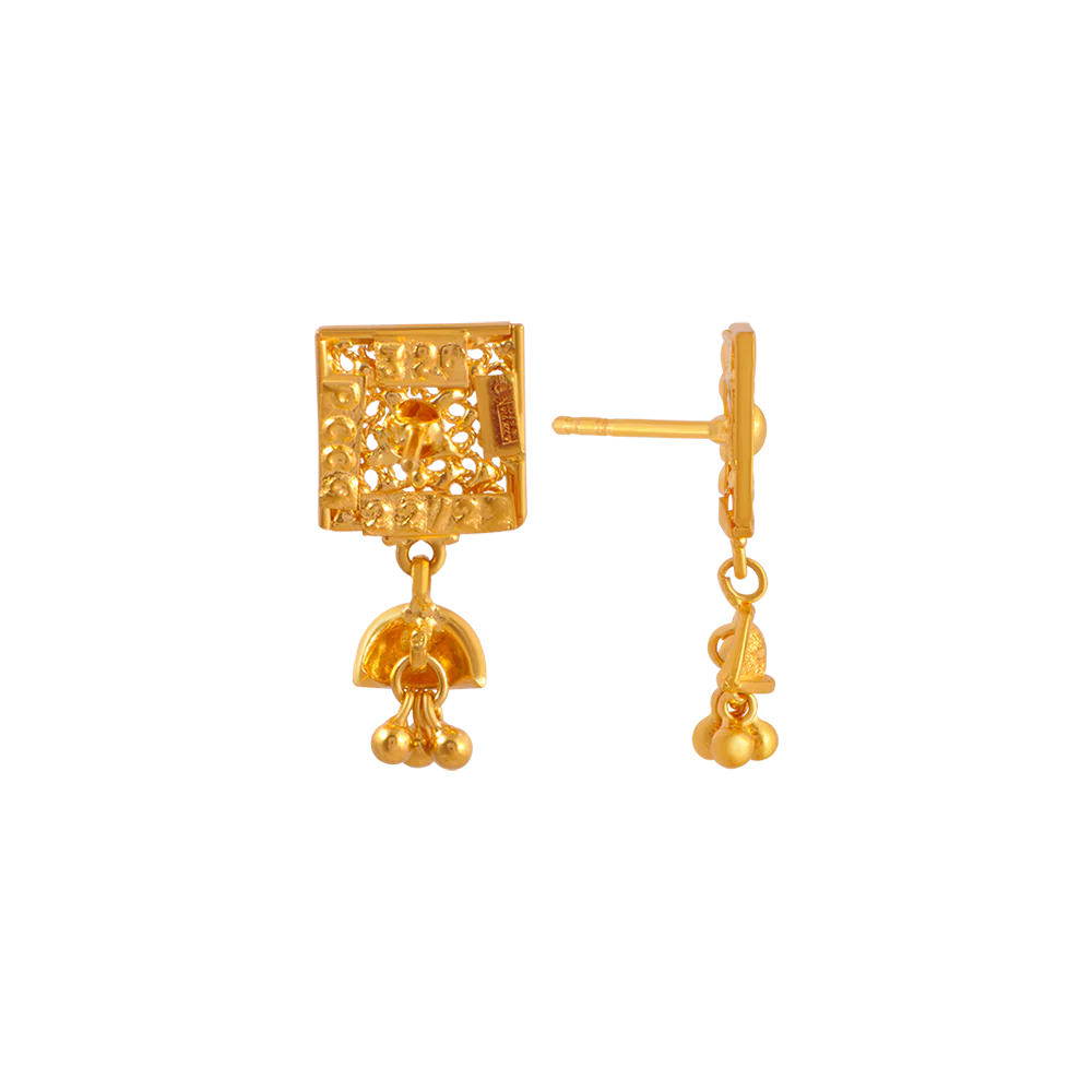 22KT (916) Yellow Gold Earring For Women - Image 3