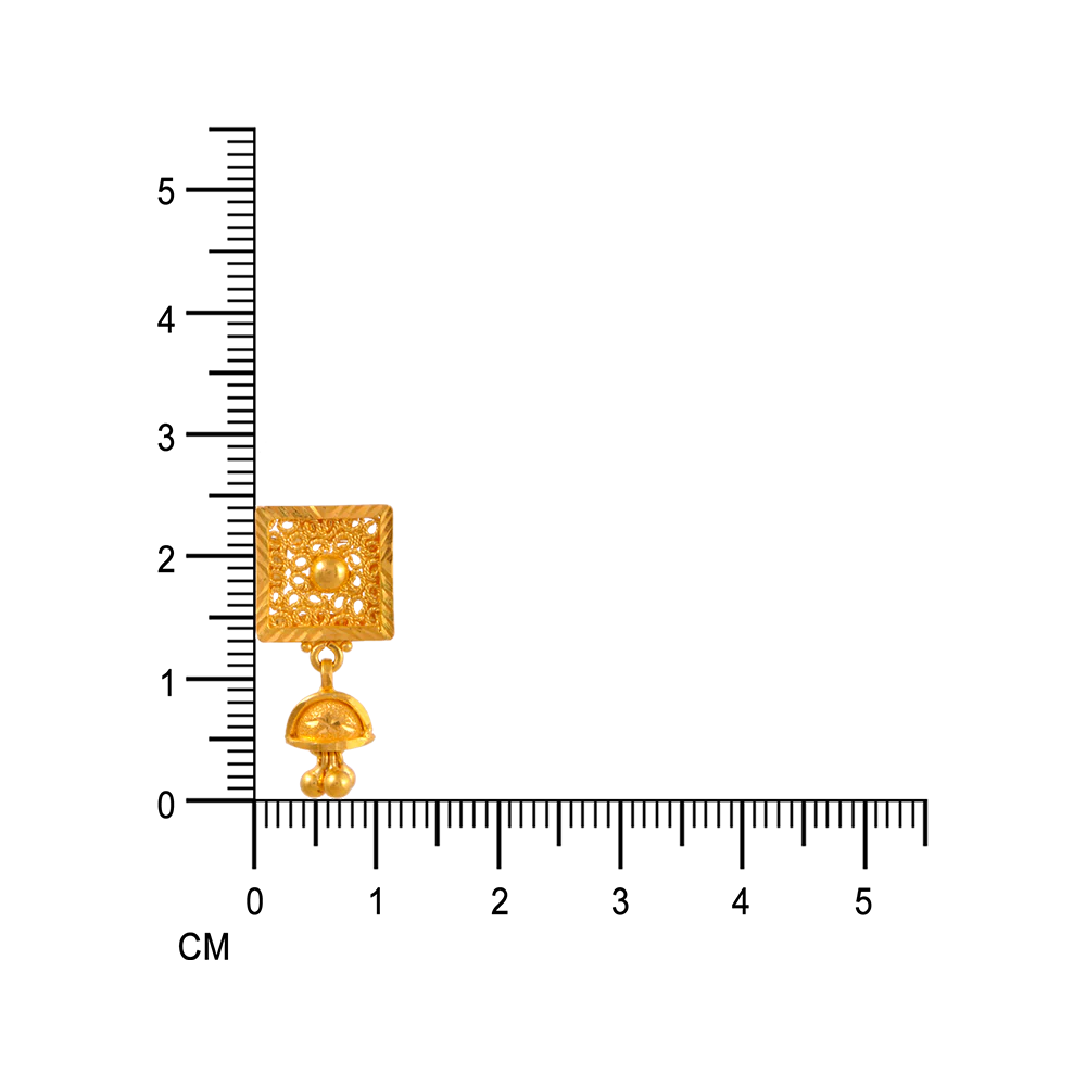 22KT (916) Yellow Gold Earring For Women - Image 5