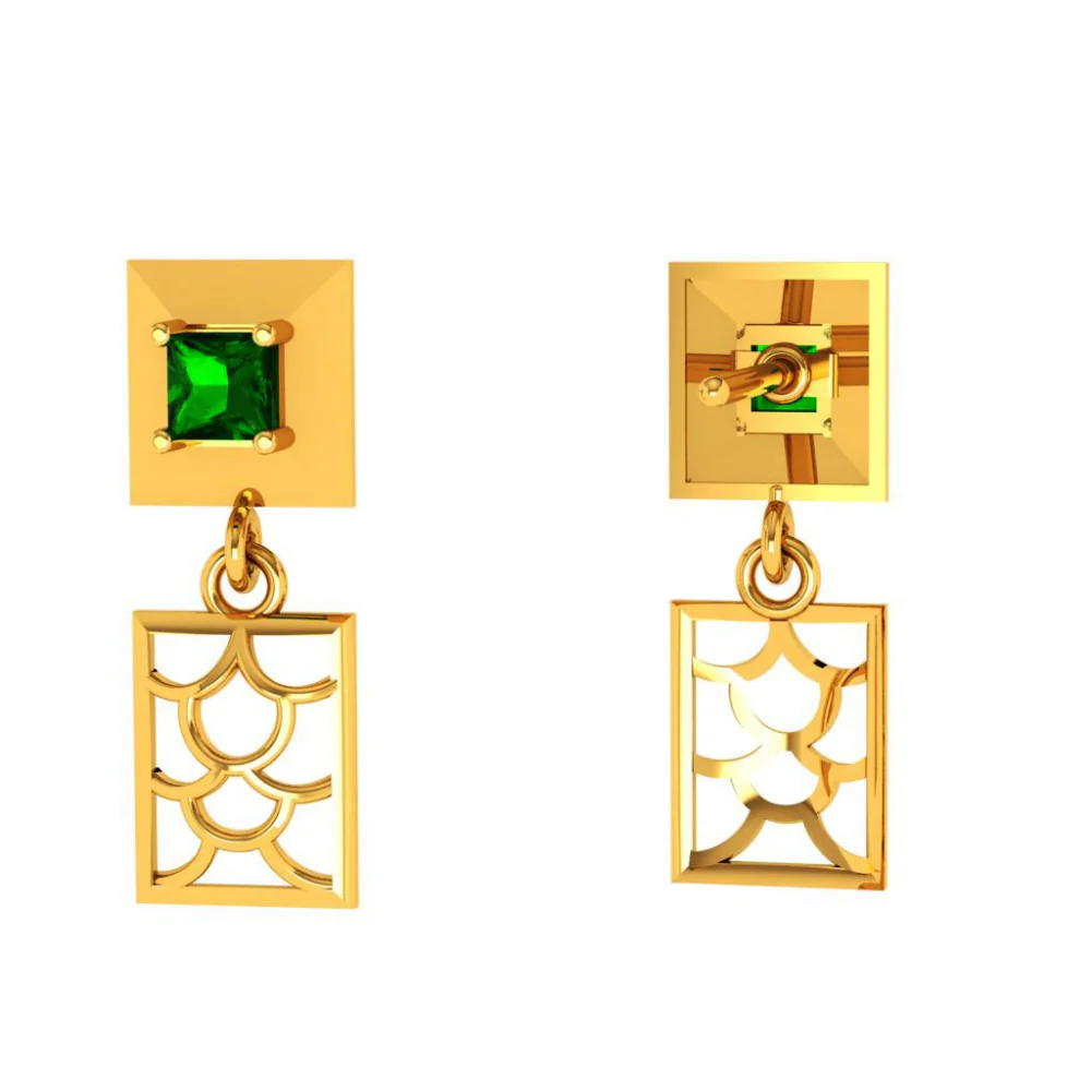 22KT (916) Yellow Gold Earrings For Women - Image 6