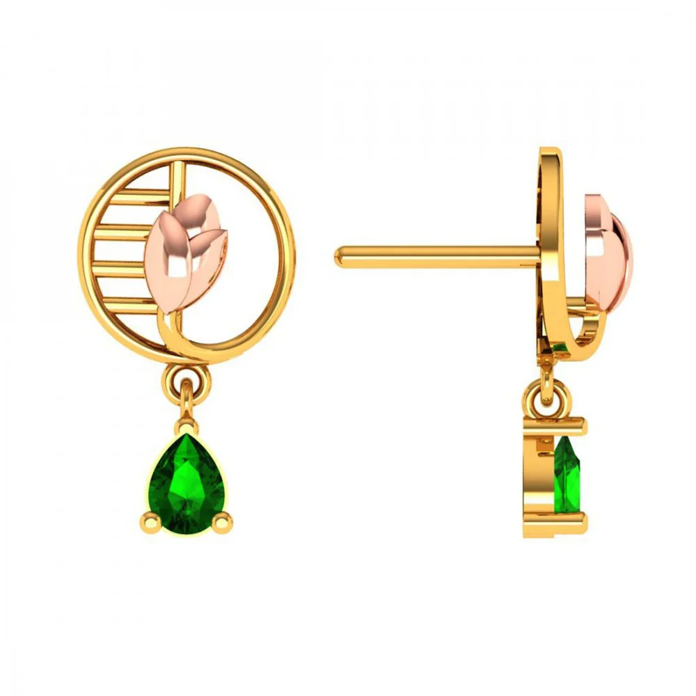 22KT (916)yellow Gold Earrings For Women - Image 3