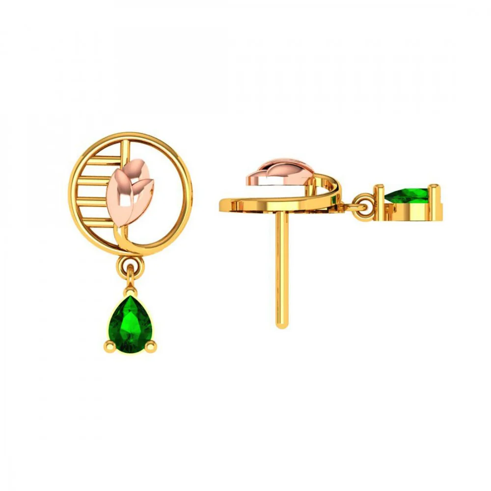 22KT (916)yellow Gold Earrings For Women - Image 4