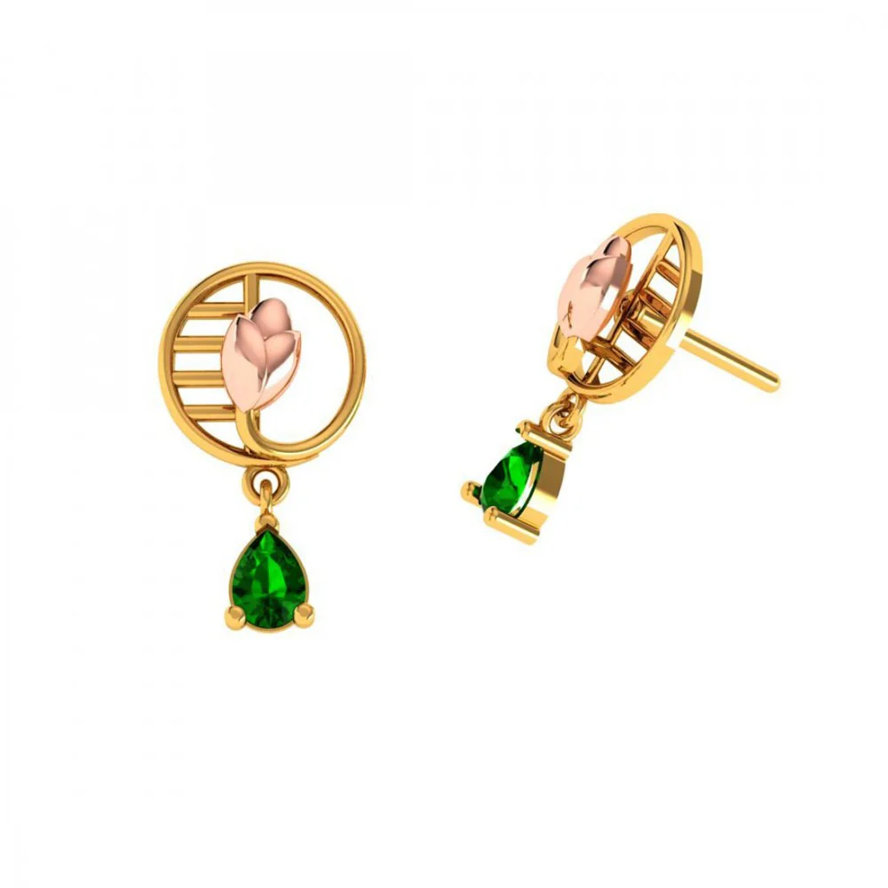 22KT (916)yellow Gold Earrings For Women - Image 6