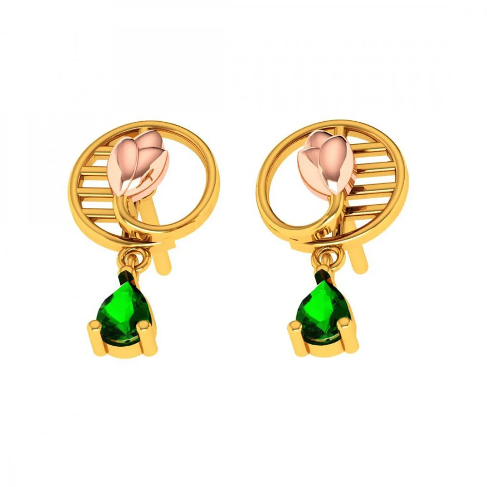 22KT (916)yellow Gold Earrings For Women - Image 7