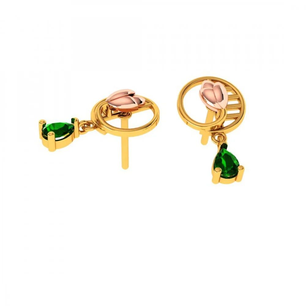 22KT (916)yellow Gold Earrings For Women - Image 8