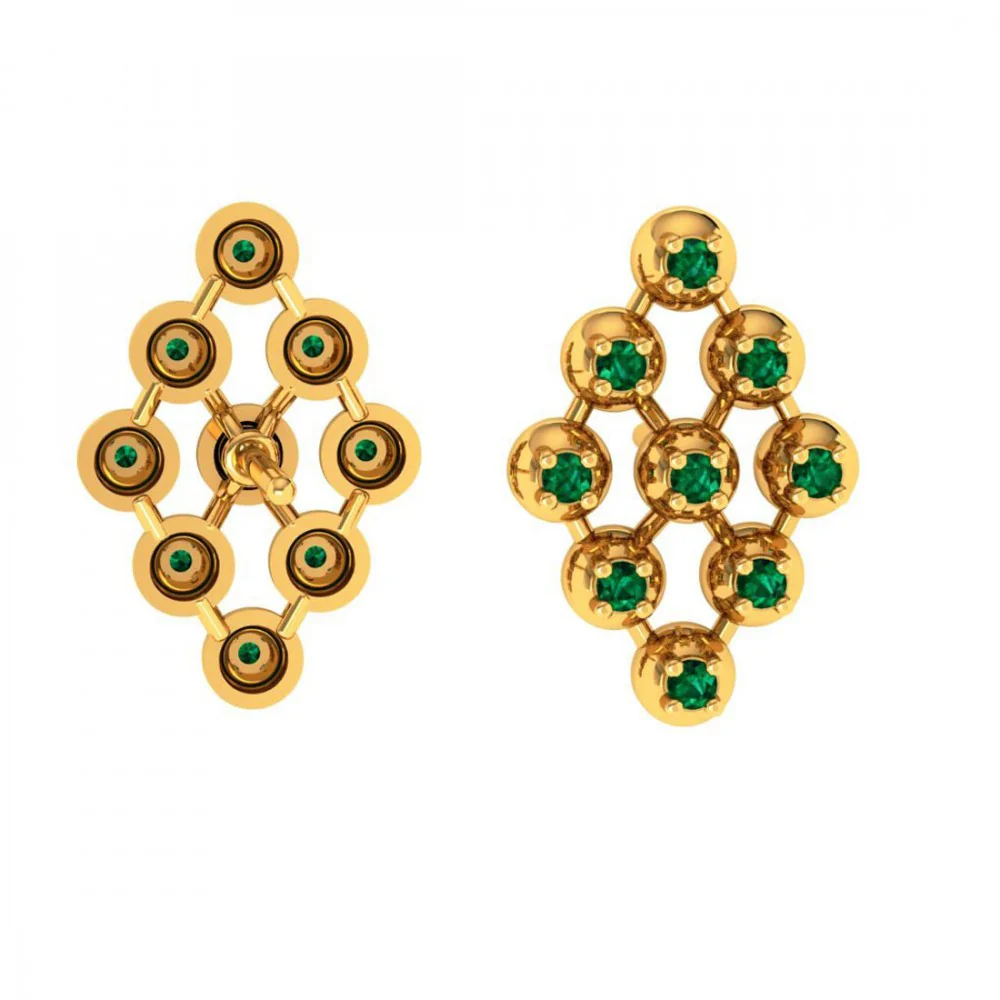 22KT (916) Yellow Gold Earrings For Women - Image 5