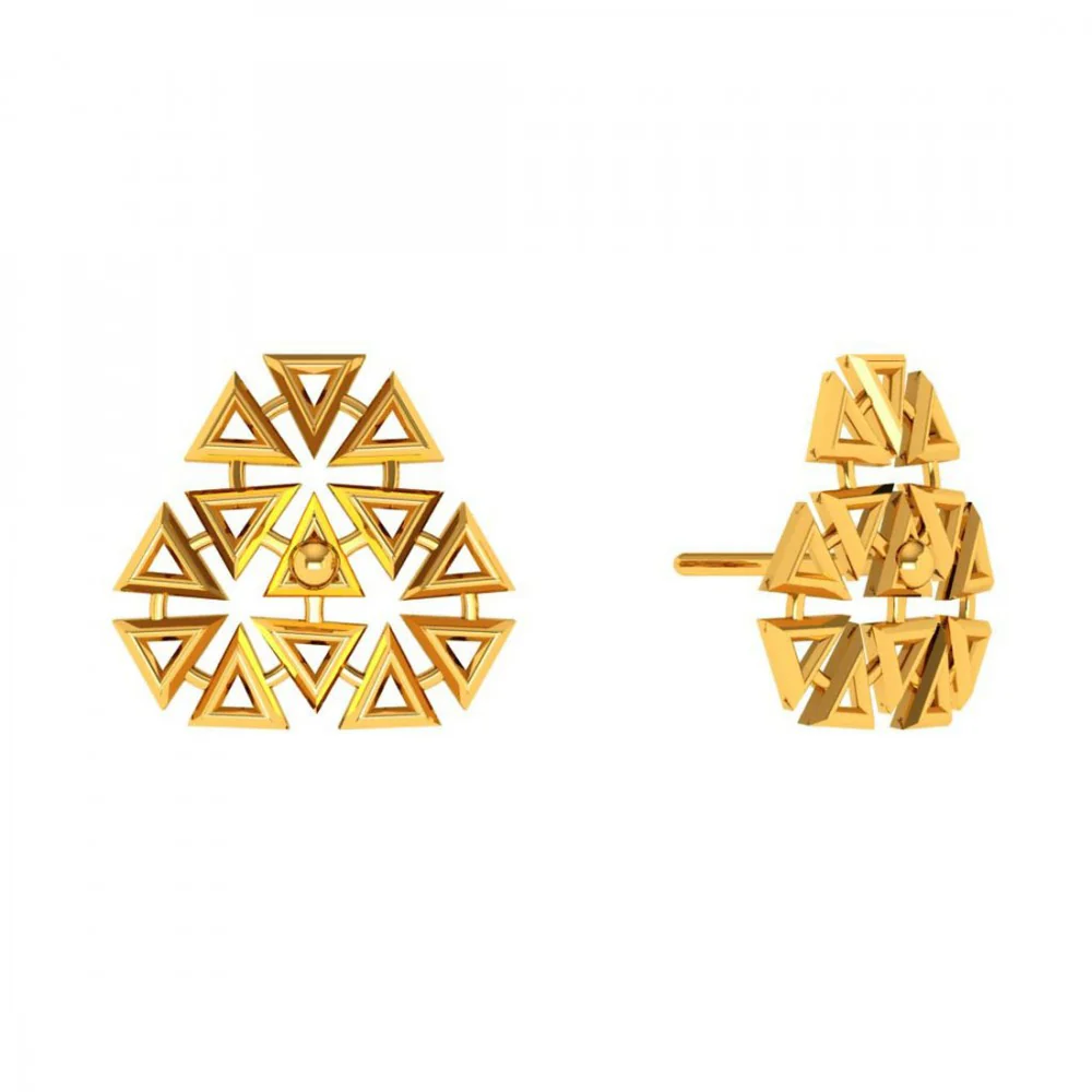 22KT (916) Yellow Gold Earrings For Women - Image 2