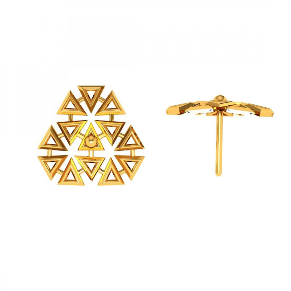 22KT (916) Yellow Gold Earrings For Women - Image 3