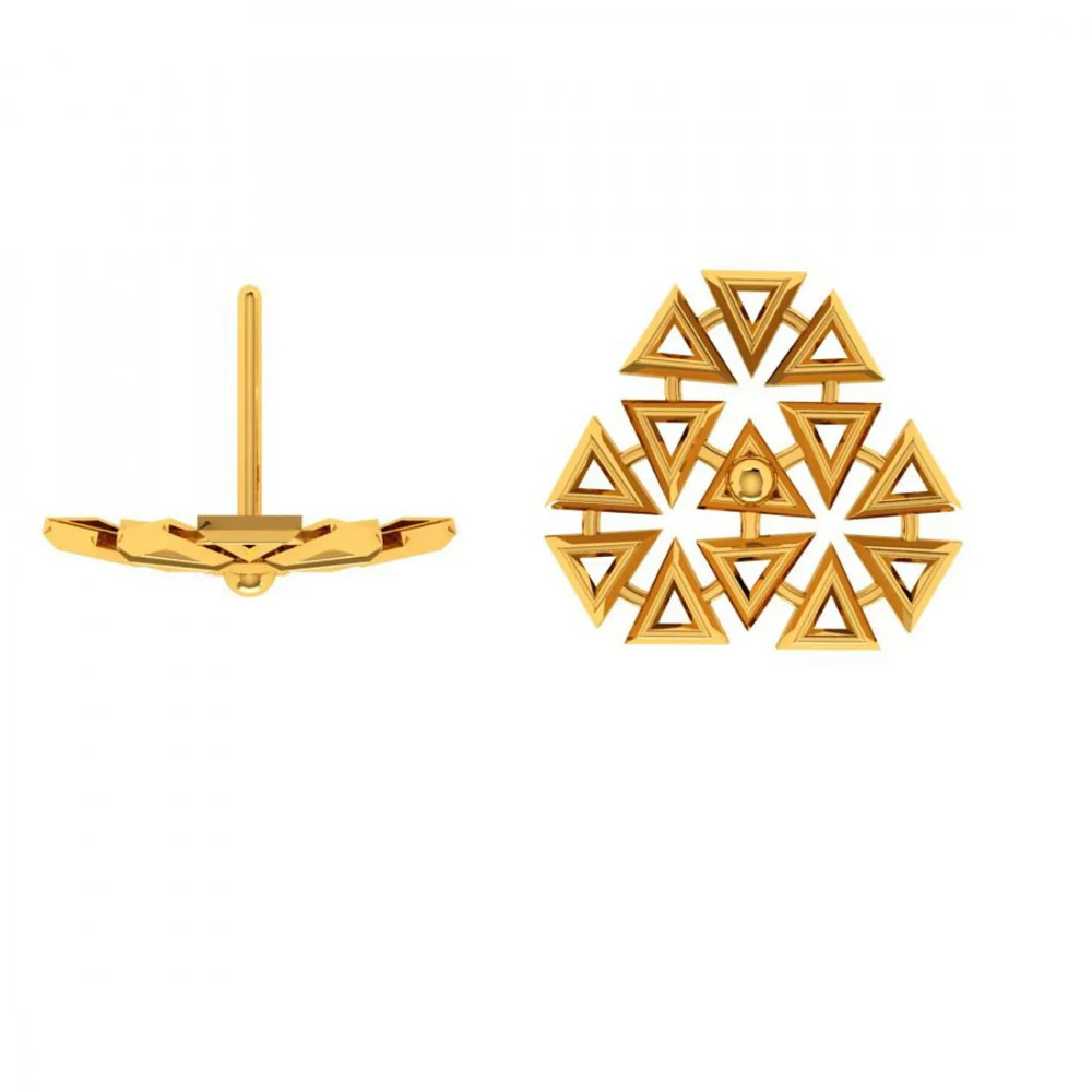 22KT (916) Yellow Gold Earrings For Women - Image 5