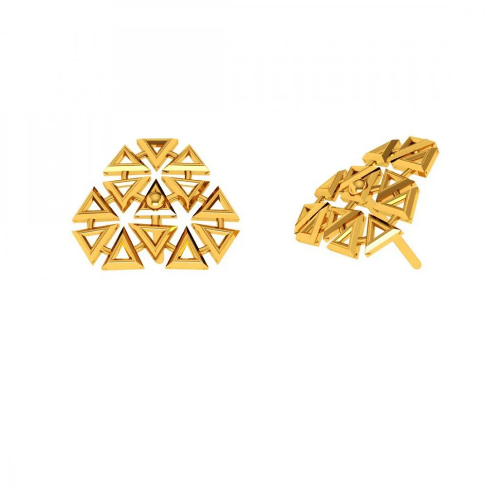 22KT (916) Yellow Gold Earrings For Women - Image 7