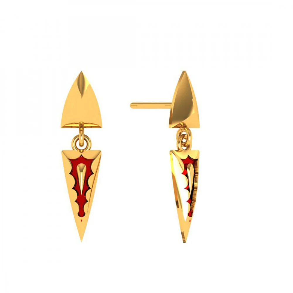 22KT (916) Yellow Gold Earrings For Women - Image 2