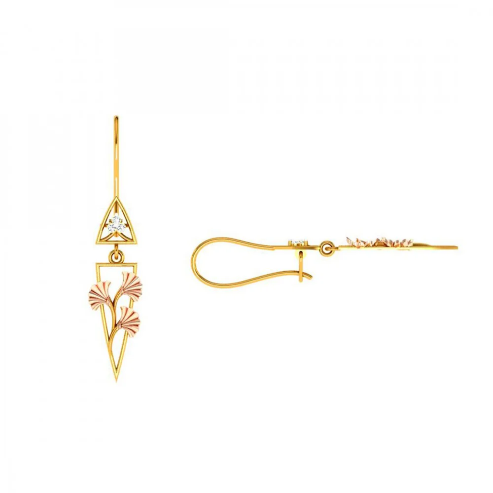 22KT (916) Yellow Gold Earrings For Women - Image 3