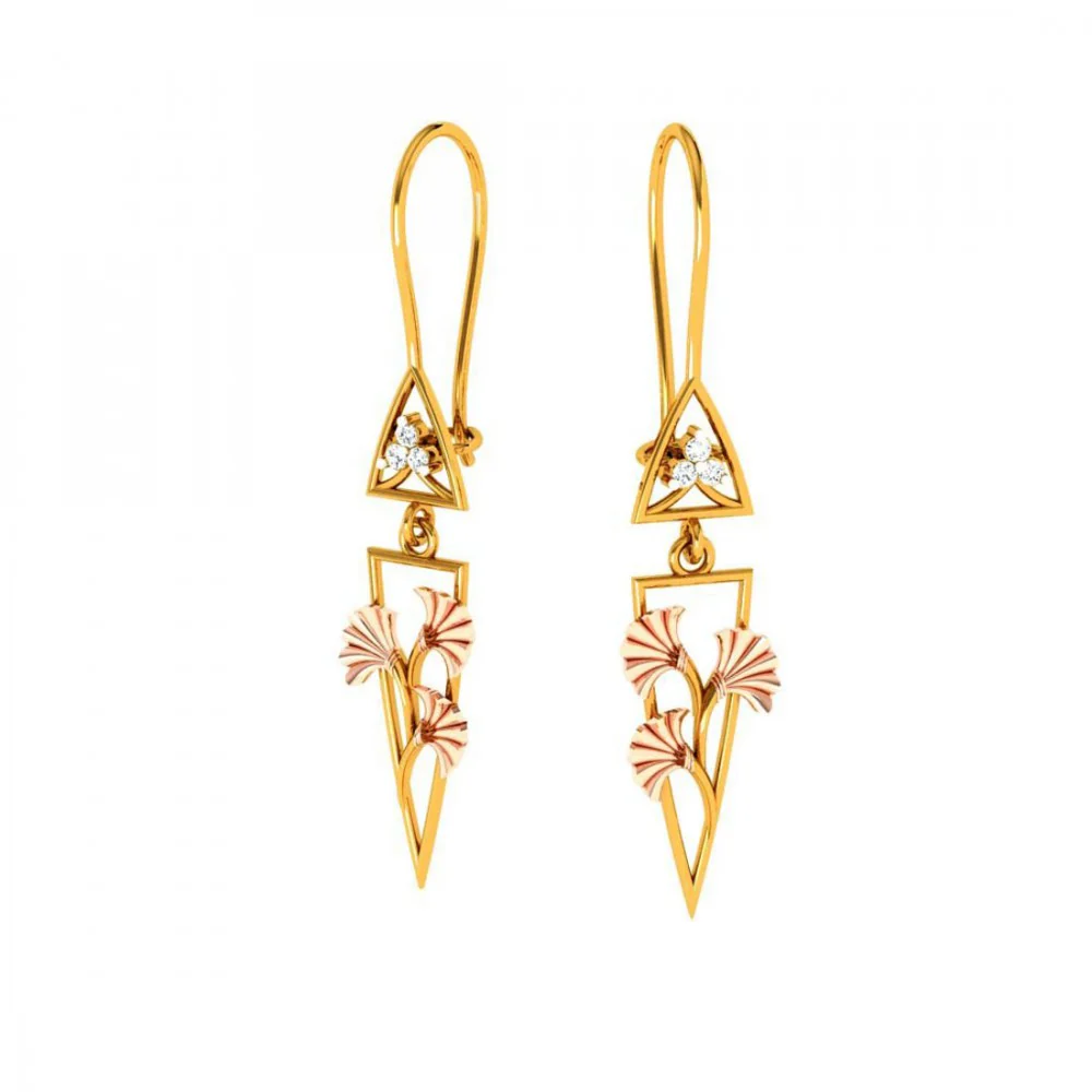 22KT (916) Yellow Gold Earrings For Women - Image 5