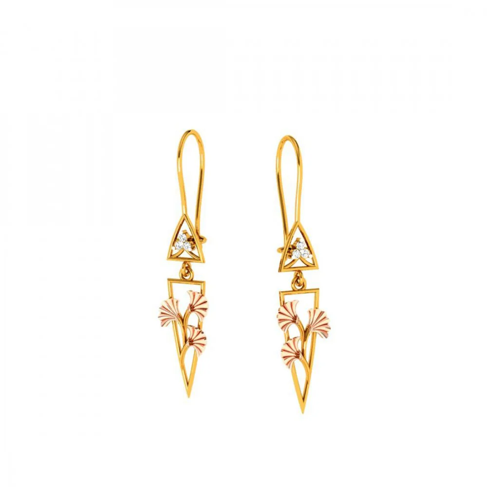 22KT (916) Yellow Gold Earrings For Women - Image 7