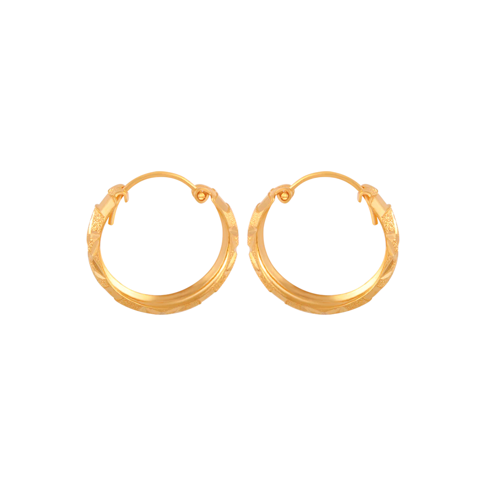 22KT (916) Yellow Gold  Earrings For Women - Image 2