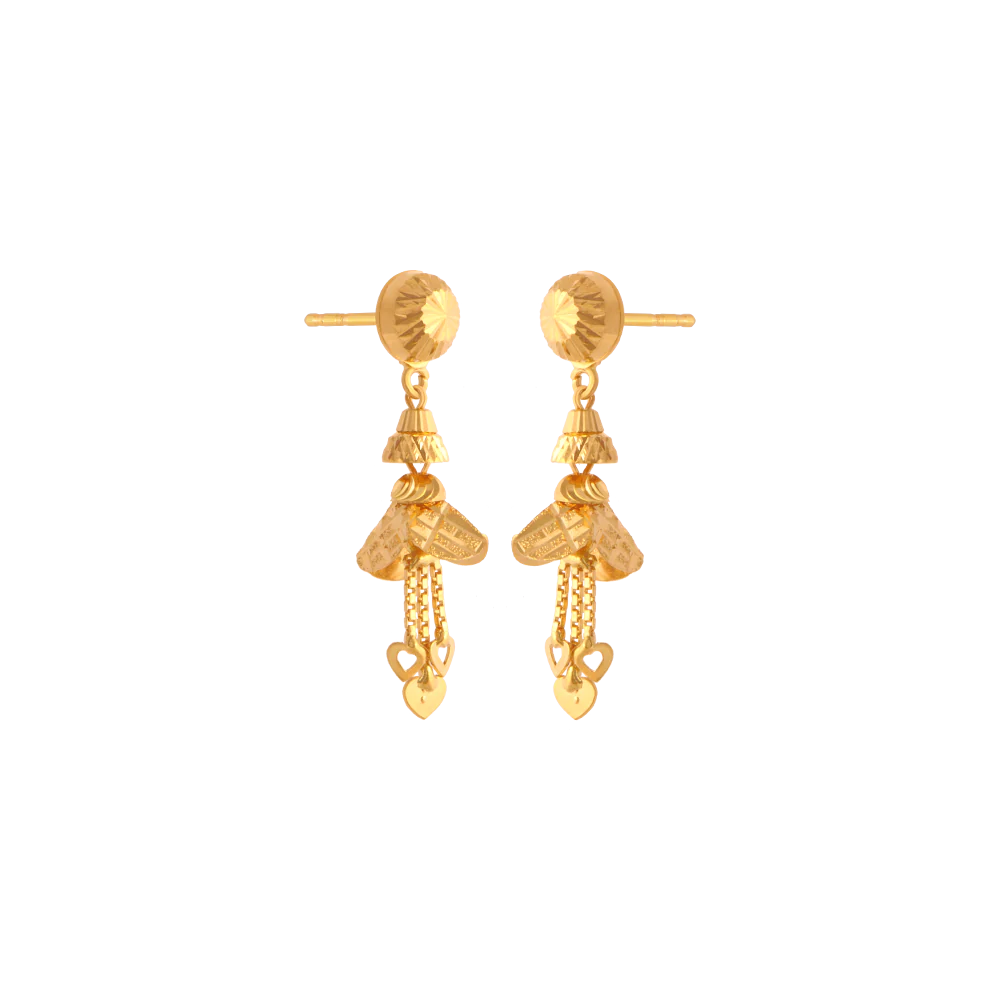 22KT (916) Yellow Gold  Earrings For Women - Image 2
