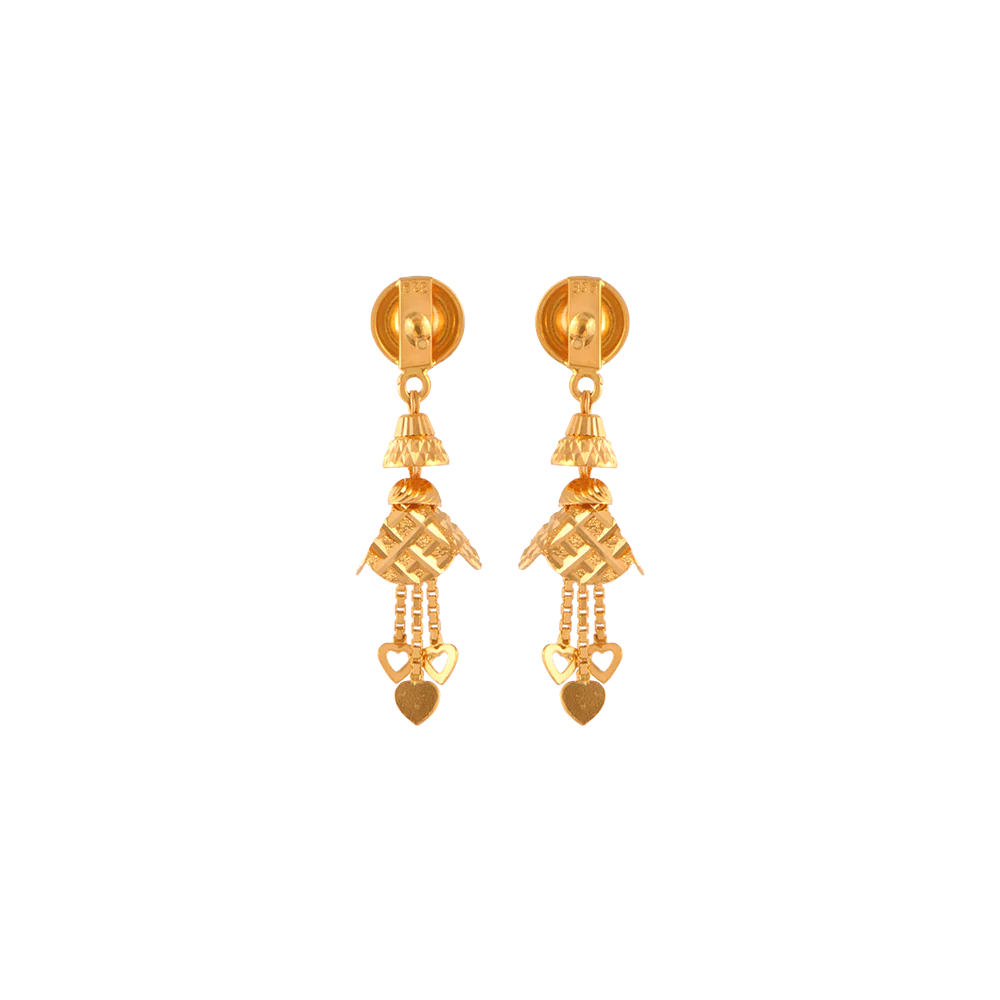 22KT (916) Yellow Gold  Earrings For Women - Image 4