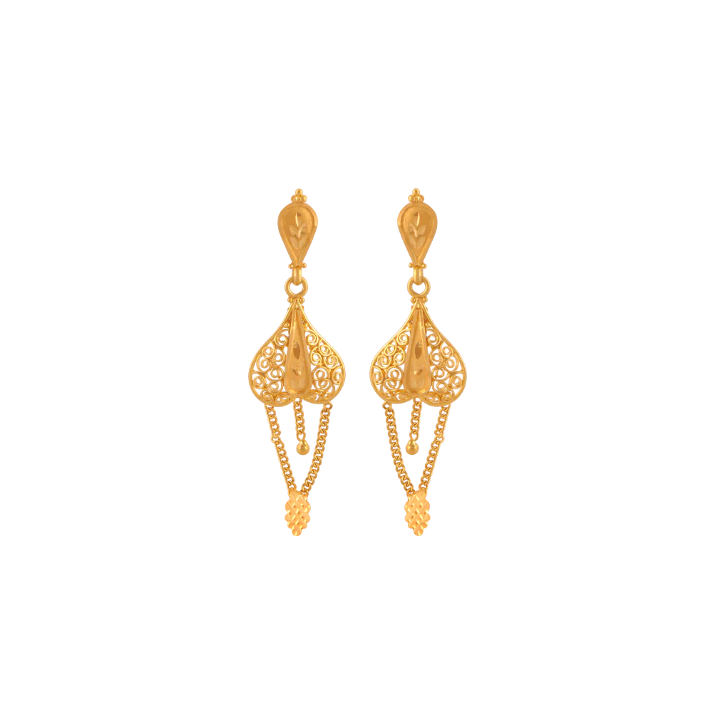 22KT (916) Yellow Gold  Earrings For Women