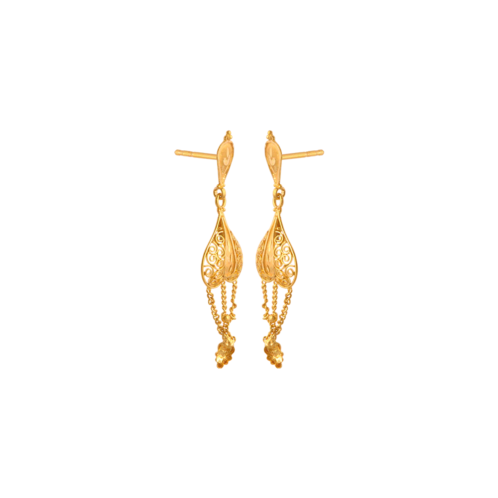 22KT (916) Yellow Gold  Earrings For Women - Image 2