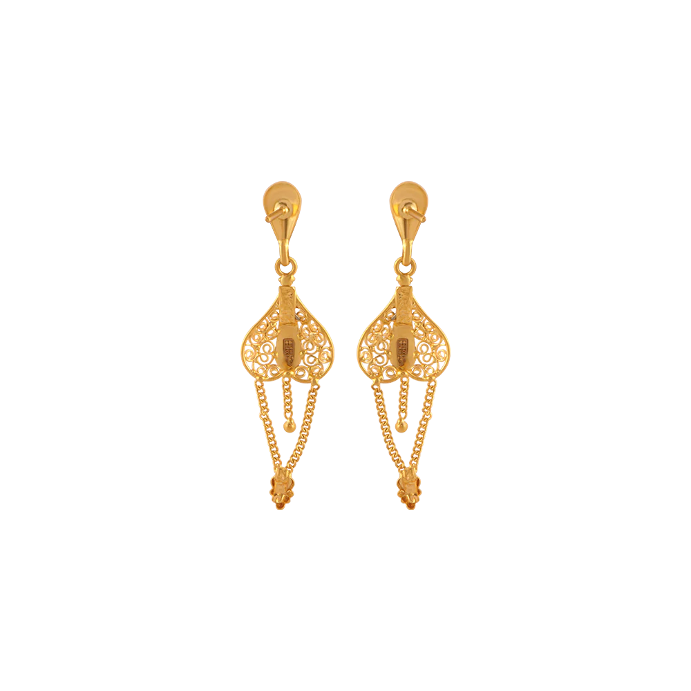 22KT (916) Yellow Gold  Earrings For Women - Image 4