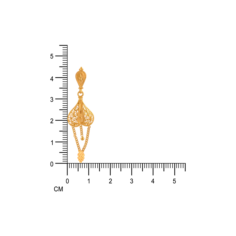 22KT (916) Yellow Gold  Earrings For Women - Image 6