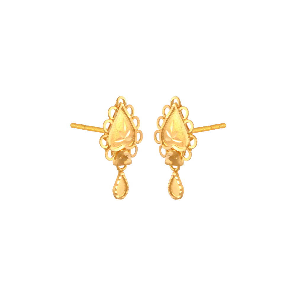 22KT (916) Yellow Gold  Earrings For Women - Image 2