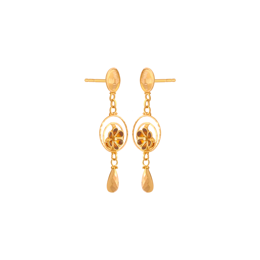 22KT (916) Yellow Gold  Earrings For Women - Image 2