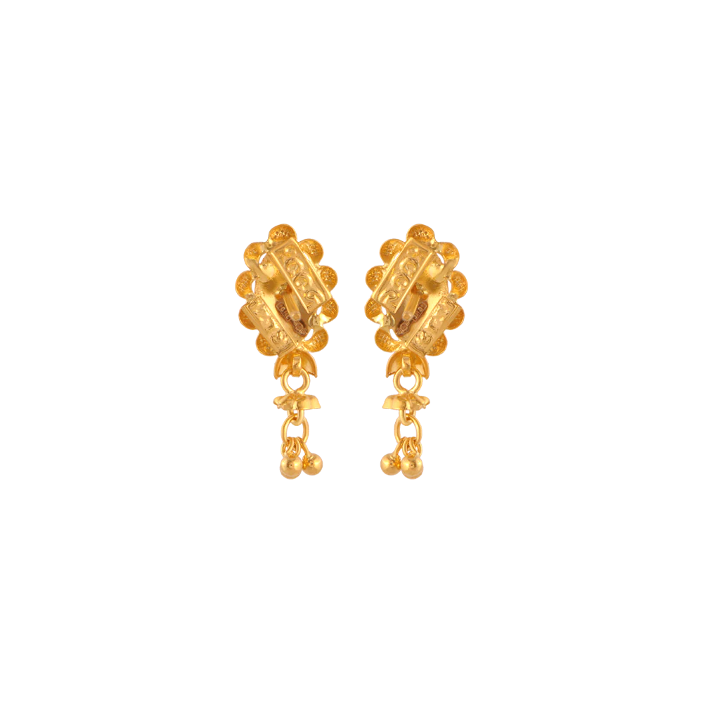22KT (916) Yellow Gold  Earrings For Women - Image 4