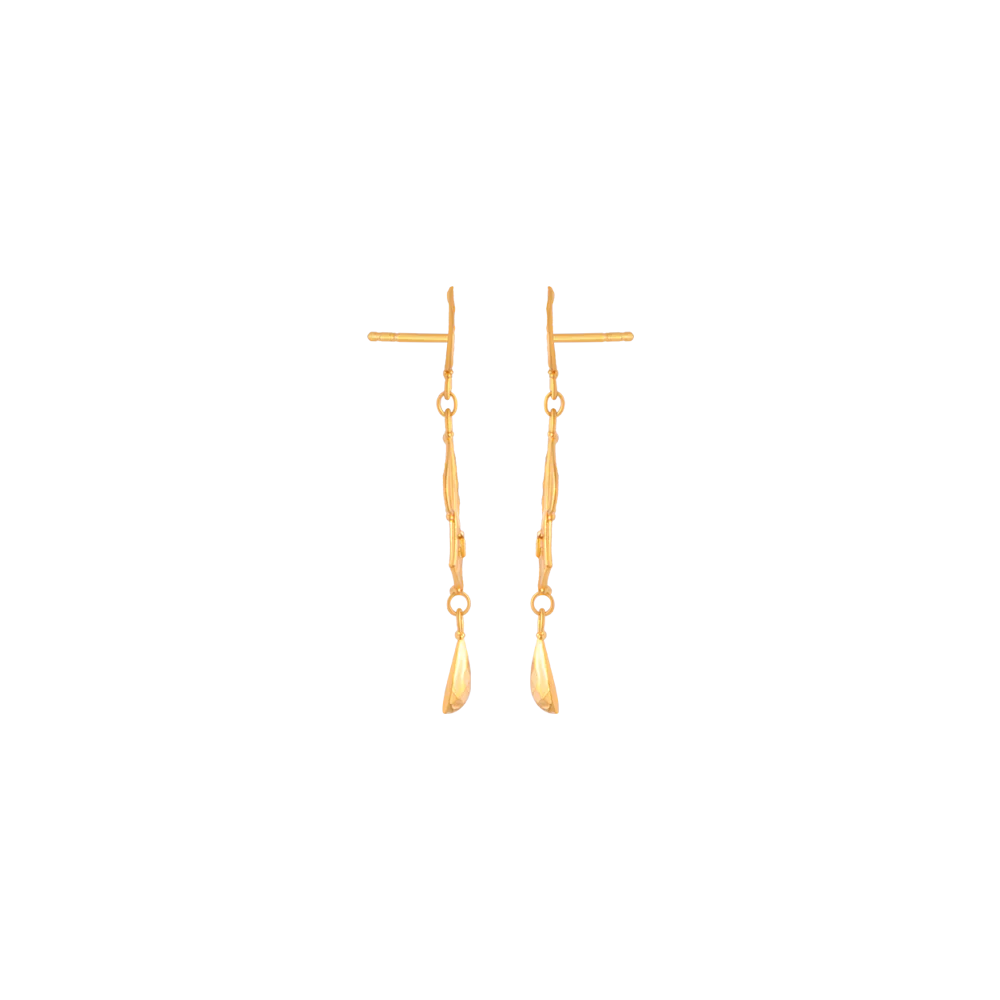 22KT (916) Yellow Gold  Earrings For Women - Image 3