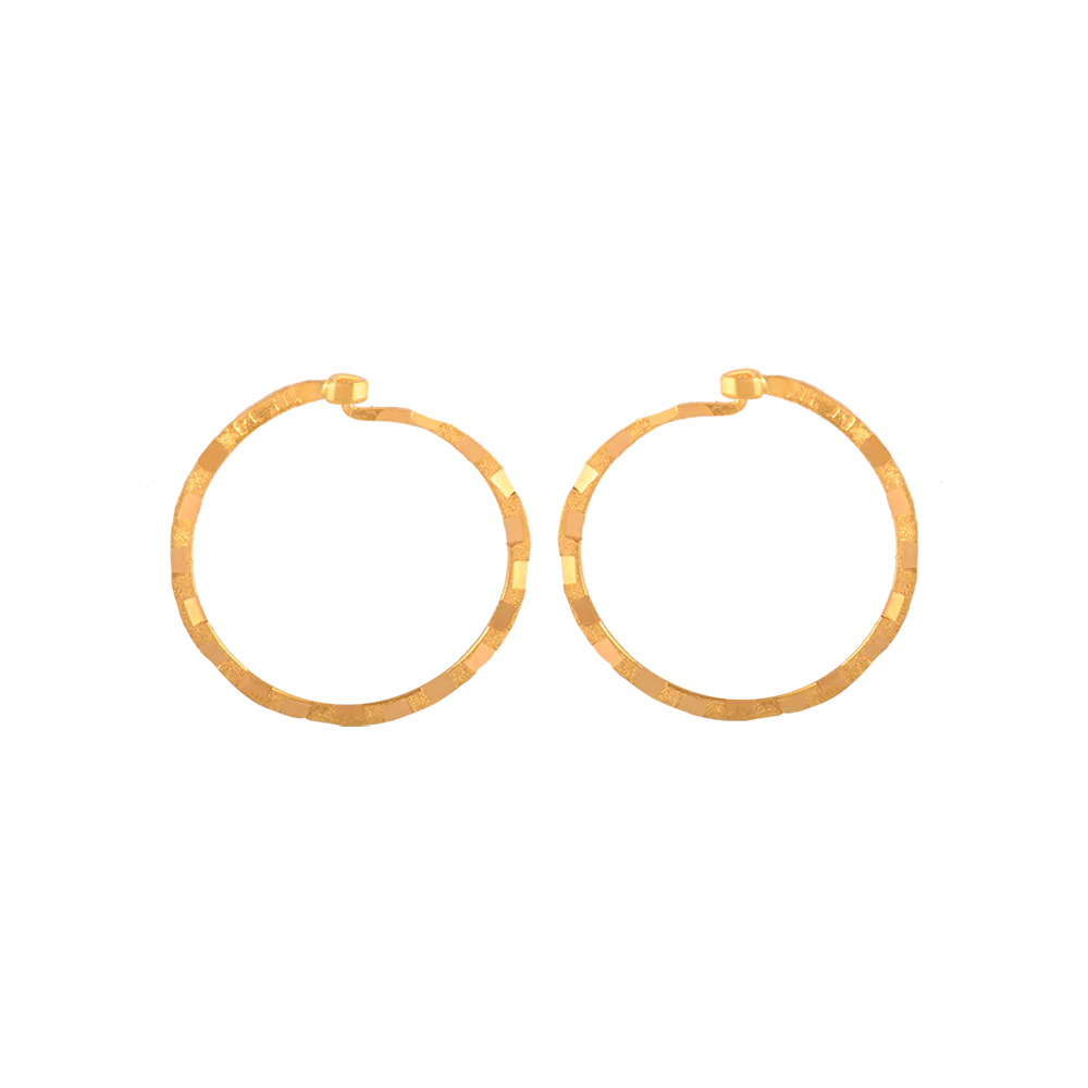 22KT (916) Yellow Gold Earrings For Women - Image 2
