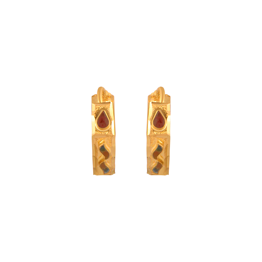 22KT (916) Yellow Gold  Earrings For Women - Image 3