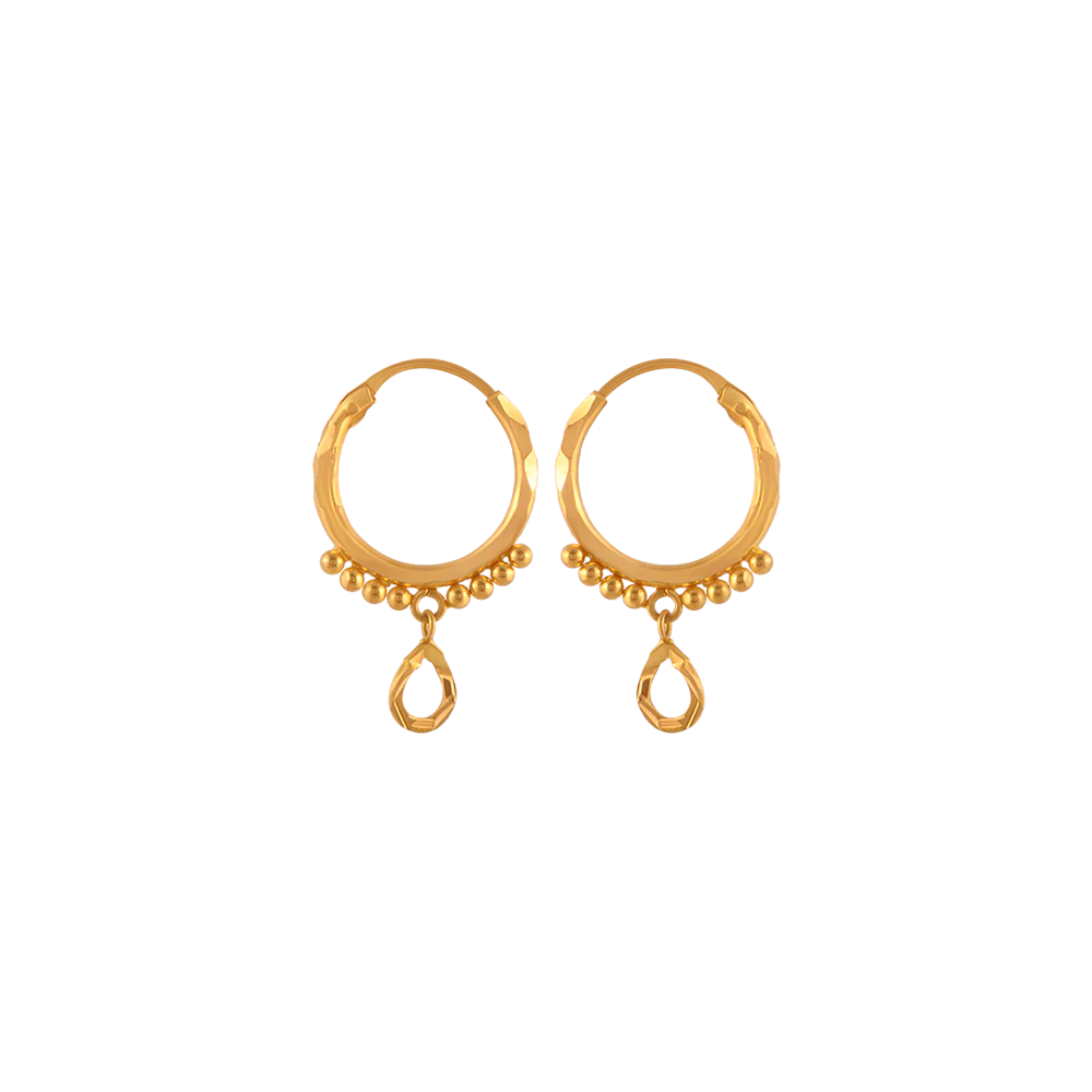 22KT (916) Yellow Gold  Earrings For Women - Image 2