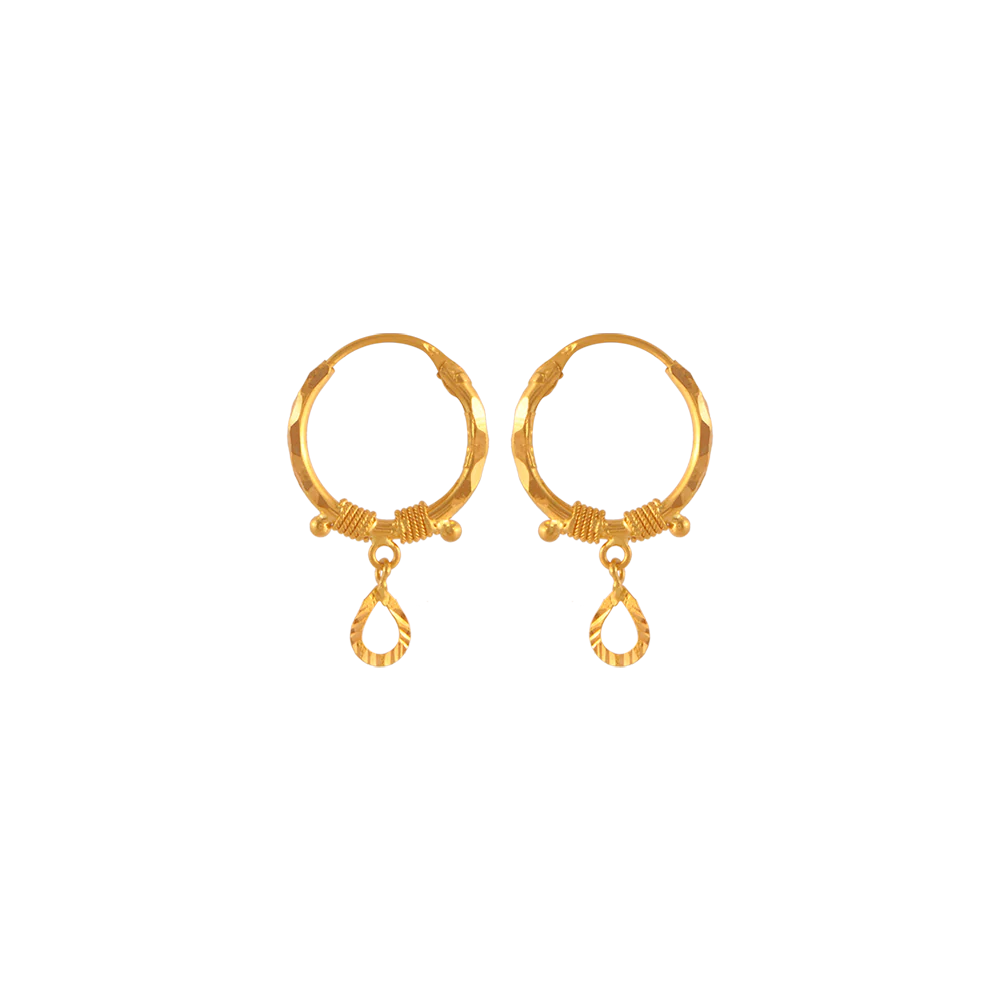 22KT (916) Yellow Gold  Earrings For Women - Image 2
