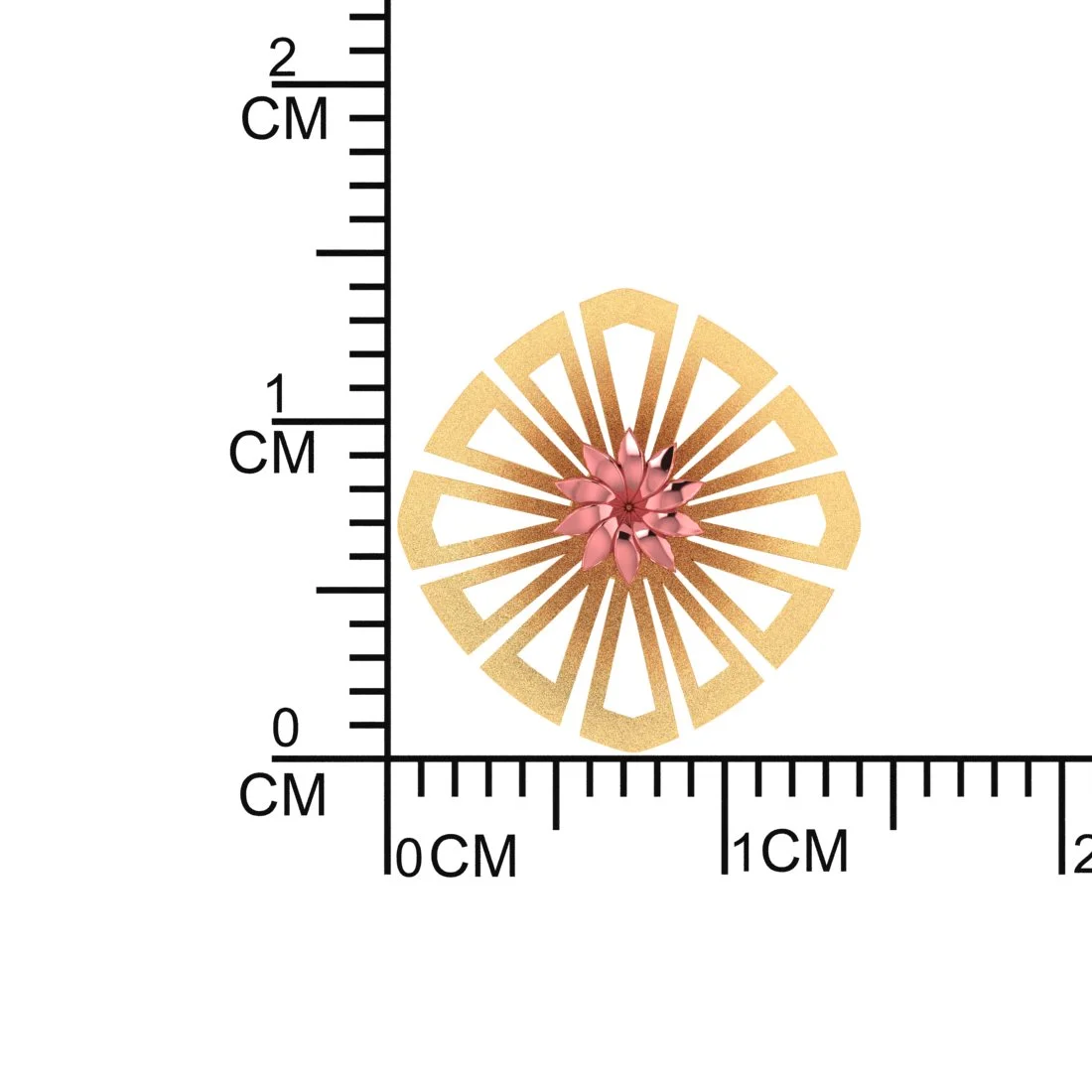 22KT (916) Yellow Gold Flower Stud Earrings With Cut-out Pattern - Image 6