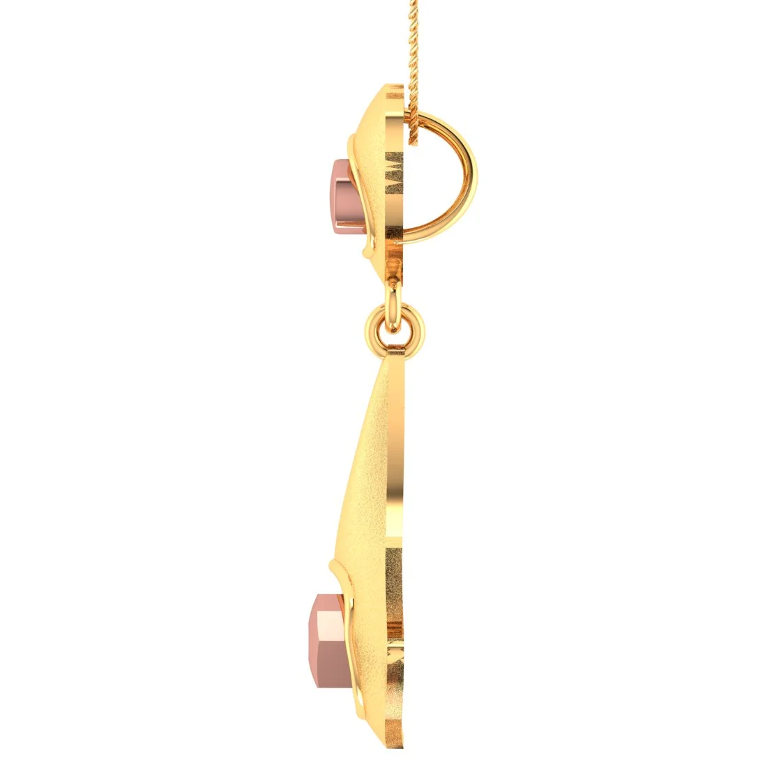 22KT (916) Yellow Gold Heart and Cascading Design Pendant (Without Chain) - Image 3