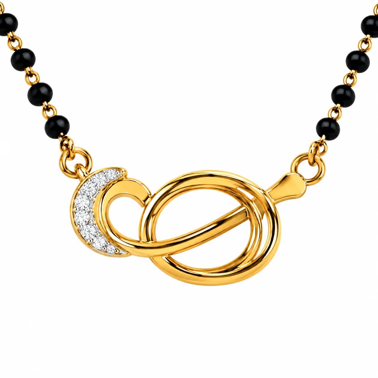 22KT (916) Yellow Gold Mangalsutra (artificial Beaded) For Women - Image 2