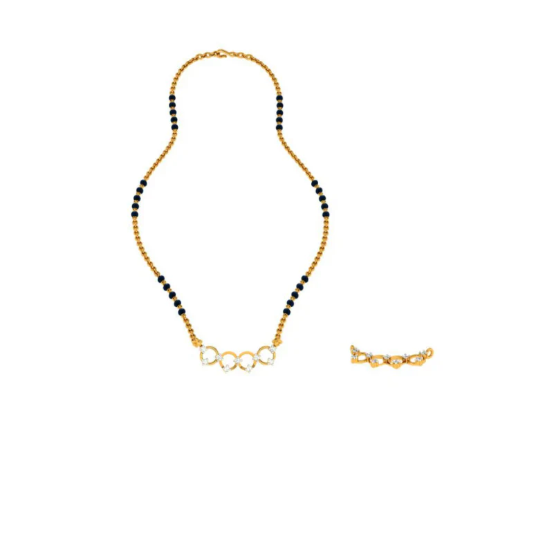 22KT (916) Yellow Gold Mangalsutra (artificial Beaded) For Women - Image 5