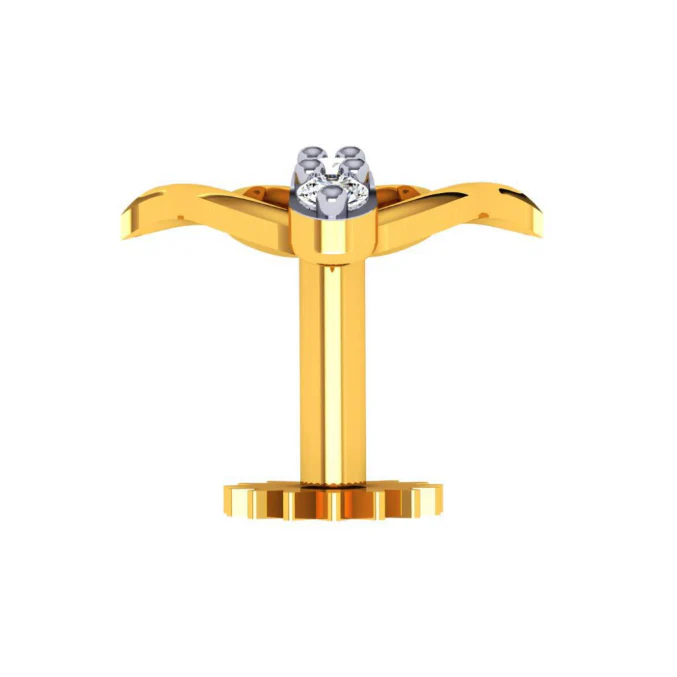 22KT (916) Yellow Gold Nosepin For Women - Image 3